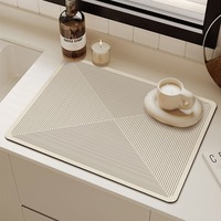 Tapis absorbant de table de cuisine moderne, simple lait, café, boue de diatomée antidérapante pour égoutter la vaisselle de ménage, tapis de séchage