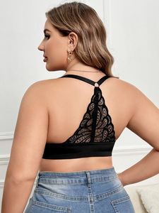 <span class=keywords><strong>Reggiseno</strong></span> Plus Size con Chiusura Frontale in Pizzo, Scollo a V Profondo, Push-up, <span class=keywords><strong>Minimizer</strong></span>, con <span class=keywords><strong>Ferretto</strong></span>, Supporto Laterale, Traspirante, per Seno Grande - Product Image 4