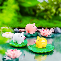 Mini figurines d'animaux de dessin animé, mini cochon mignon en résine, artisanat en résine, bricolage, mini ornement de jardin féerique, décoration mignonne pour la maison
