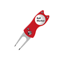 Fourche de Golf pliable réparateur de mottes Switchblade avec logo personnalisé marqueur de balle amovible
