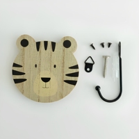 Uniek cadeau voor dierenliefhebbers: tijger houten wandhaak, stevige MDF dierenkop hanger voor sleutels, tassen, decoratieve wandkapstok