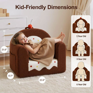 Fauteuil Canapé en Peluche pour Enfants, Design Gâteau, Tissu Doux, Mousse Haute Élasticité, 2-4 Ans, Meuble de Lecture et de Sieste - Product Image 4