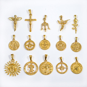 Vintage Plage Charme Soleil Pendentif Or Personnalisé Étoile Du Nord Boussole Charme En Acier Inoxydable Aile Caducée Pendentif Bijoux En Gros - Product Image 4