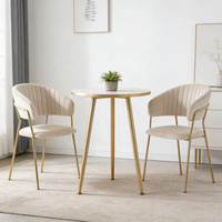 Fauteuil de salle à manger de luxe en velours avec pieds en métal doré pour la maison, l'hôtel et le café (vente en gros)