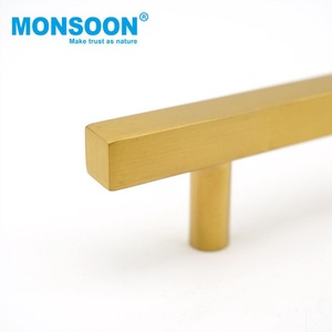 Poignées de porte de placard de cuisine en acier inoxydable moderne fantaisie de 96 mm pour tiroir, commode, armoire, meuble, poignée en T - Product Image 5