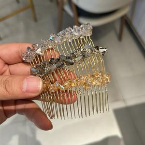 Peigne à <span class=keywords><strong>cheveux</strong></span> coréen en cristal, bâtonnet à <span class=keywords><strong>cheveux</strong></span> coloré en alliage avec <span class=keywords><strong>strass</strong></span> pour mariée et fête - Product Image 2