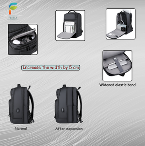 Sac à dos pour ordinateur portable imperméable en Oxford, sac de bureau tendance avec port USB, sacs de qualité pour hommes - Product Image 2