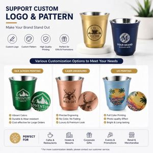Taza Térmica Personalizada con Logotipo, 80 ml, 160 ml, 250 ml, Taza de Café de Acero Inoxidable 304 de Doble Pared, Taza de Café Espresso Italiana - Product Image 4
