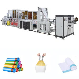 Automatic high speed After-sales service provides staggered perforated garbage bag maker with drawstring Bag Making Machine