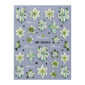 TSZS - Adhesivos Decorativos para <span class=keywords><strong>Uñas</strong></span> con Flores Hawaianas en Relieve 5D, Diseño Floral Verde, Lirios, Autoadhesivos, Venta al por Mayor - Product Image 5