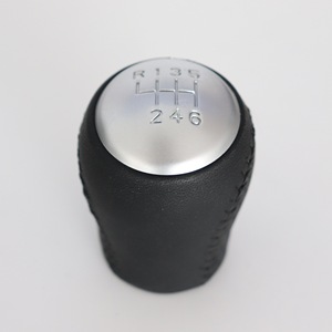 Leather Gear <b>Shift</b> <b>Knob</b> For Nissan Qashqai 6 Speed Manual Transmission Ergonomic Design With Stitched Perforated Cover - Product Image 1