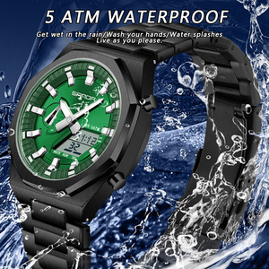 Reloj Electrónico SANDA 3376 para Hombre, Reloj de Pulsera Multifuncional Casual y de Negocios con Cronógrafo y Múltiples Alarmas - Product Image 4