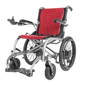 Cadre en alliage d'aluminium de vente chaude avec fauteuil roulant électrique intelligent pliable à double batterie au lithium pour handicapés