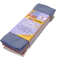 Chiffons de cuisine en microfibre Eurow ultra absorbants, séchage rapide, tissage gaufré, carrés, durables, réutilisables, surfaces douces