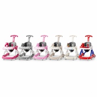 Marche-bébé stable avec lumières et jouets, trotteur d'apprentissage, trotteur d'activités pour enfants, 6 couleurs, poignée de poussée pour bébés, tout-petits, garçons et filles