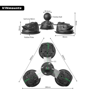 Support de tablette à triple ventouse avec base à ressort pour tablettes de 7 à 10 pouces avec étui de protection - Product Image 3