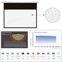 Écran de projection motorisé 110 pouces 16:9 en PVC pour cinéma maison, blanc, tissé, acoustiquement transparent, à longue portée