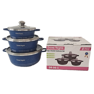 Disine 6pcs Set American Cast Aluminum Casseroles Granite Coating 20/24/28cm Non-Stick <strong>Sauce</strong> <strong>Pot</strong> Cookware Gas Cooker Glass Metal - Product Image 1