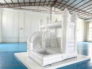 Castillo Inflable Comercial de PVC de Alta Calidad para Niños, Casa de Brinco Blanca con Toboganes Dobles, 16.5x16.5x11.5 pies, Capacidad de 500 kg - Product Image 4