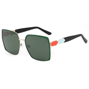 Custom Logo Square Metal <b>Sunglasses</b> Retro <b>Oversized</b> Full Rim Polarized UV Protection Unisex Sun Glasses - Product Image 1