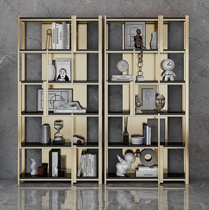 Présentoir mural en acier inoxydable doré de luxe moderne - Product Image 2