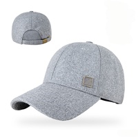 Casquette de baseball structurée en laine d'hiver, simple et élégante, à large bord, protection solaire, visière bec de canard, en stock