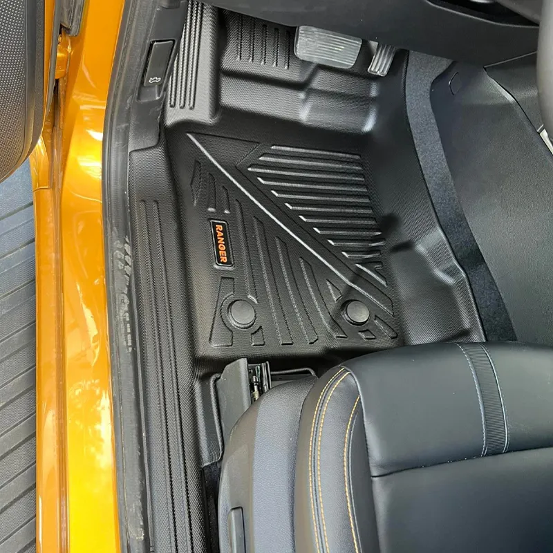 Alfombrilla de goma para coche de lujo personalizada al por mayor, alfombrillas para suelo de pie extendidas 5D, accesorios para Ford Ranger 2023