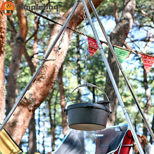 Marmite hollandaise <span class=keywords><strong>en</strong></span> <span class=keywords><strong>fonte</strong></span> pré-culottée de 4 litres avec couvercle, robuste, pour camping, barbecue, cuisson et pâtisserie - Product Image 6