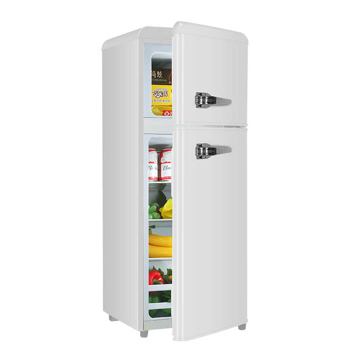 138L Retro Style Refrigerator with Handle Vintage Aesthetic Fridge
