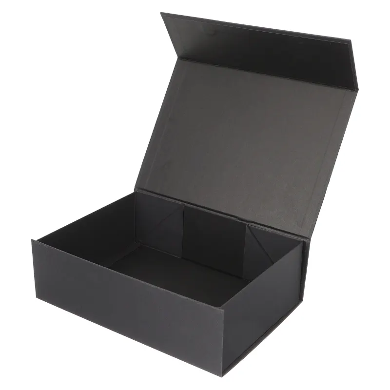 New Custom Printing Luxury Rigid Folding Black Paper Packaging Magnet Closure Lid Cardboard Foldable Magnetic Gift Box with Logo