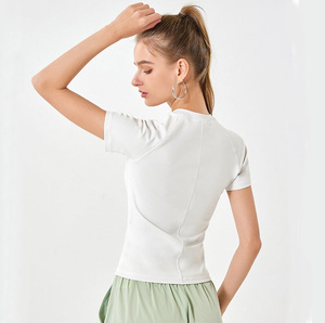 Camiseta de Mujer con Logo Personalizado, Color Sólido, Manga Raglán, Corte Ajustado, 92% Algodón, 8% Elastano, para Deportes y Entrenamiento - Product Image 2
