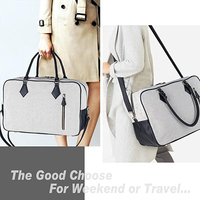 Sac de voyage unisexe en toile pour week-end, sport, gym, avec bandoulière, résistant à l'eau, fermeture éclair, léger, compatible chariot