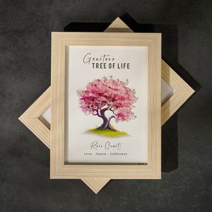 Marco de Fotos de Árbol de la Vida con Piedras Preciosas Hechas a Mano al por Mayor |   Piedras Curativas de Cristal Auténtico (Amatista, <span class=keywords><strong>Cuarzo</strong></span> <span class=keywords><strong>Rosa</strong></span>) |   Arte Mural <span class=keywords><strong>Espiritual</strong></span> en 3D - Product Image 3