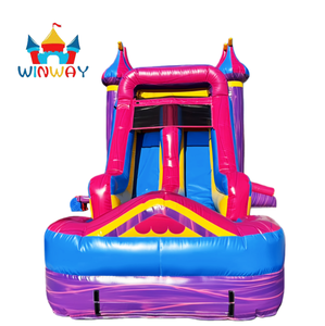 Château gonflable commercial avec toboggan aquatique, structure gonflable à double voie pour événements et locations de fêtes, intérieur/extérieur - Product Image 2