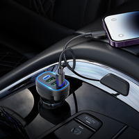 Hoco NZ11 Guide PD 72W chargeur de voiture avec 4 ports de type 2C + 2A allume-cigare pratique pour une charge rapide et facile