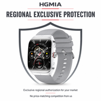 Montre connectée HK80 avec écran AMOLED de 1,95 pouce, appels Bluetooth, prévisions météo, suivi du sommeil, suivi d'activité FitCloudPro