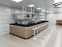 Comptoir de bar en acier inoxydable GRACE OEM, équipement de cuisine commerciale, bar à vin, restaurant, forme personnalisée
