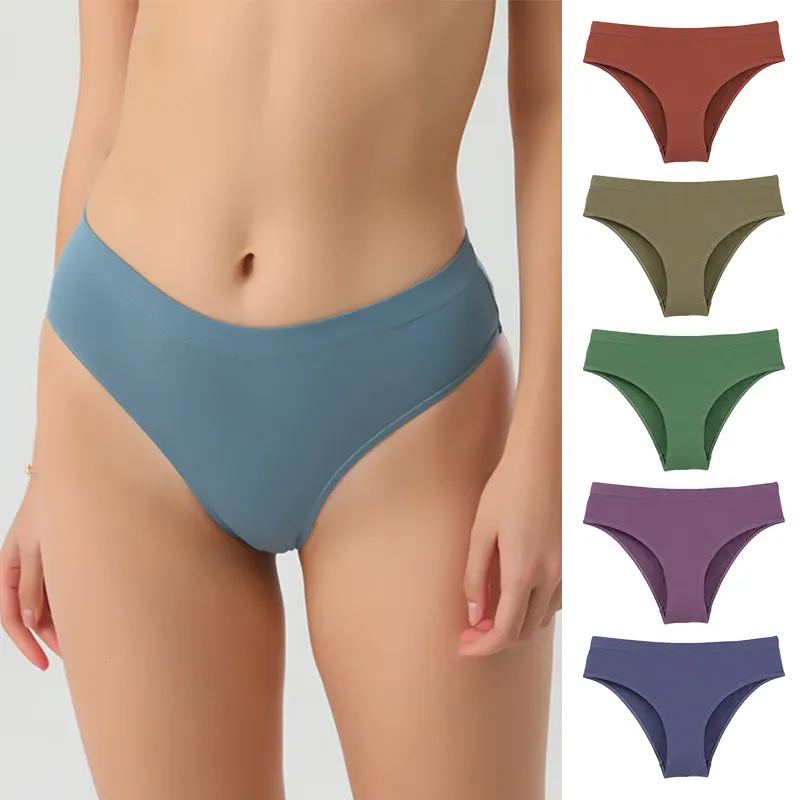 OEM/ODM underwear cotton ladies waist hip young female solid color briefs breathable seamless panties comfortable underwear