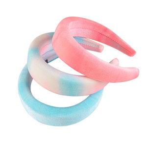 Puffy Head Band Velvet Fabric Headband Thick Sponge <strong>Padded</strong> Solid Color Wide <strong>Hair</strong> Band - Product Image 5