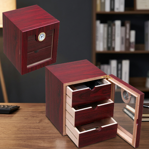 Humidor de Madera de Cerezo Pequeño, Modelo 0128, Técnica de Lacado, con Capacidad para 75 Cigarros, Diseño Europeo Ecológico - Product Image 2