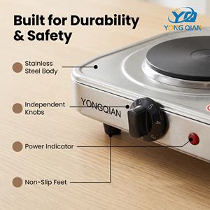 Cuisinière électrique à 2 brûleurs 2000W, plaque chauffante électrique de la même taille - Product Image 3