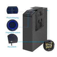 Boîte à armes à tir automatique avec système de tirage et de suspension, coffres-forts cachés pour la maison, coffre-fort en acier à ouverture automatique avec empreinte digitale biométrique pour pistolet