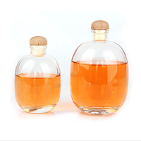 Rond clair givré champignon ovale 250ml 500ml fruits vin boire bouteille de boisson en verre avec liège