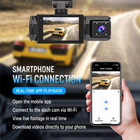 Caméra de tableau de bord de voiture à trois canaux 1080P, interconnexion mobile WiFi, vision nocturne, enregistreur vidéo DVR pour voiture