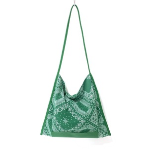 Bohemian Green Paisley Bandana Print Large Canvas Tote <strong>Bag</strong> Stylish Reusable Grocery Handbag Bulk Wholesale Deal - Product Image 1