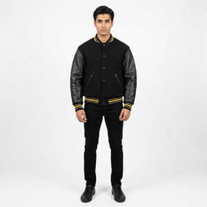 Nouvelle veste varsity de haute qualité au style unique avec col montant pour hommes, avec logo sur le devant, vêtement décontracté, tissu personnalisé - Product Image 1