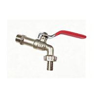 Robinet d'arrêt à boule en laiton moderne de 1/2 pouce, robinet d'angle long en fer pour cuisine, extérieur, jardin, lavabo, machine à laver