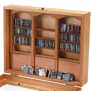 Mini étagère en bois, ornement de bureau, boîte de rangement rectangulaire à compartiments recouverts de couleur unie, pour la décoration de la maison et du bureau - Product Image 3