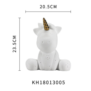 Lámparas de escritorio de <span class=keywords><strong>unicornio</strong></span> OEM de fábrica, diseño único, decoración de dormitorio para niños, lámparas de luz nocturna artesanales con forma de dibujos animados bonitos - Product Image 6