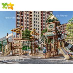 Proveedor de Juegos Infantiles de Madera, Tobogán para Área de Juegos Infantiles, Casa de Juegos al Aire Libre T-w23078b - Product Image 6